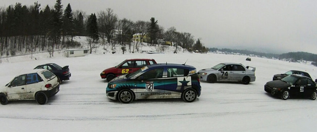 Chevy Sonic ice racing at Werner Lake, NY